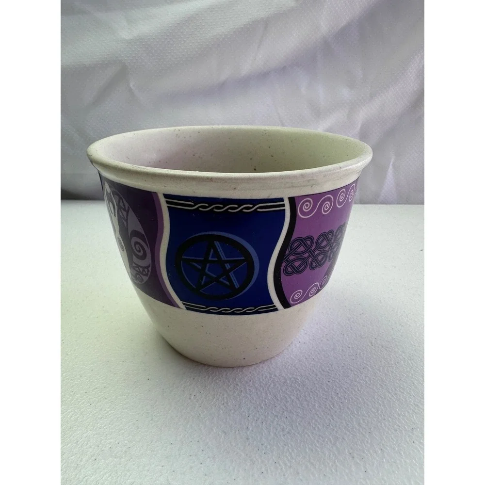 Ceramic Smudge Holder Bowl Goddess Meditation Pagan Wicca Healing Smudging Moon‎